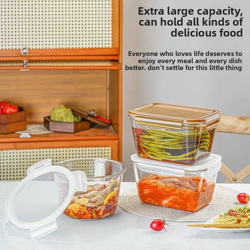 大容量ガラス製食品保存容器（蓋付き）、ホウケイ酸ガラス製ミー - Storage Food Prep のレビューと価格