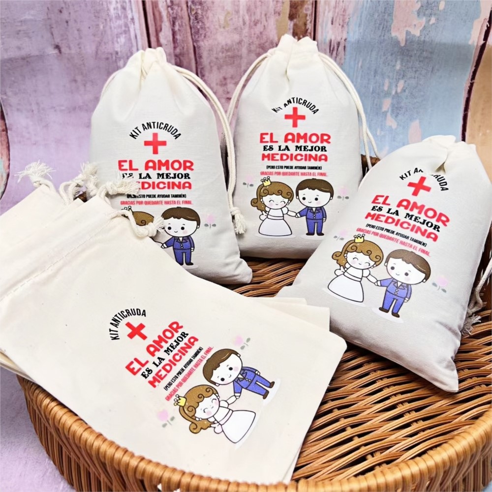 リネン風ウェディング独身女性パーティー二日酔い対策用巾着袋1 - Food Storage Plant のレビューと価格