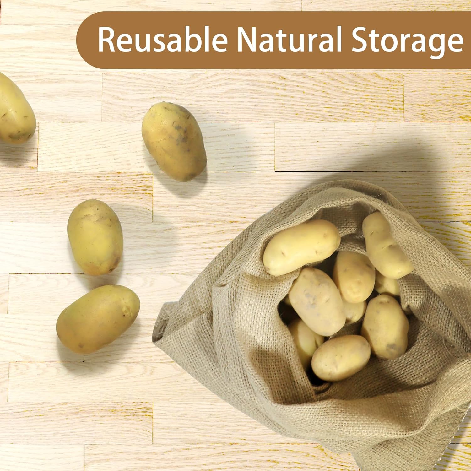 ジュートの天然黄麻布の袋,再利用可能な植物栽培バッグ,根付き - Food Storage Roots のレビューと価格