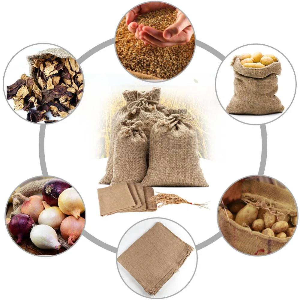 ジュートの天然黄麻布の袋,再利用可能な植物栽培バッグ,根付き - Food Storage Roots のレビューと価格