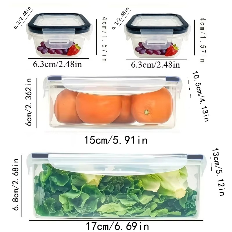 8個セットには、4つの容器と4つの蓋が含まれています。気密食 - Food Storage Cabinet For Kitchen のレビューと価格