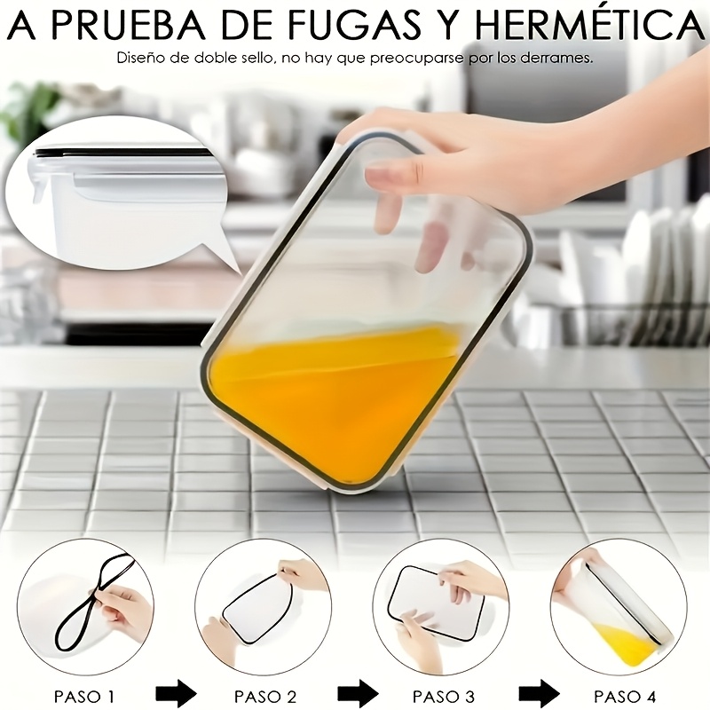 8個セットには、4つの容器と4つの蓋が含まれています。気密食 - Food Storage Cabinet For Kitchen のレビューと価格
