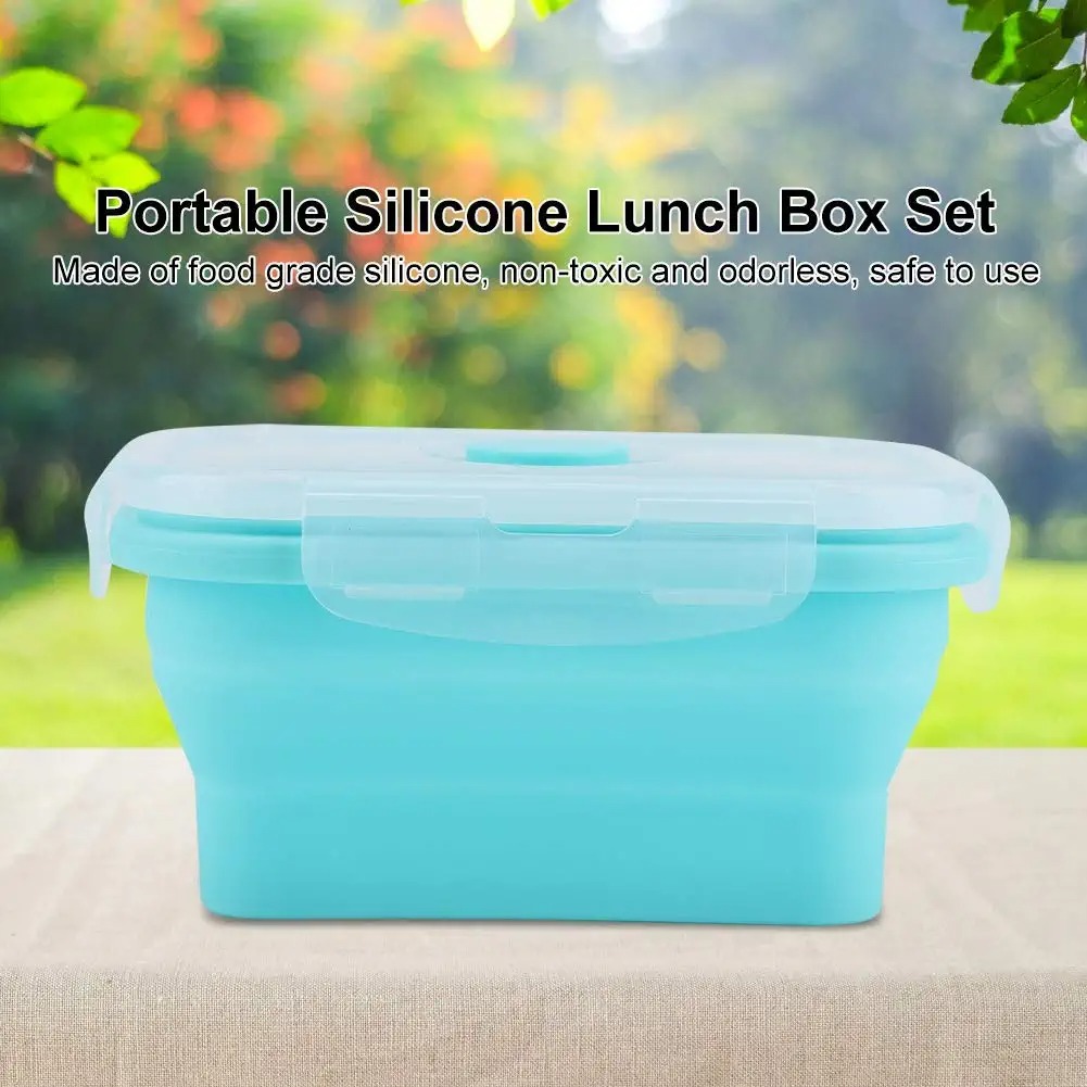 4 サイズ折りたたみシリコーン食品容器ポータブル弁当弁当箱マ - Food Storage Tupperware のレビューと価格