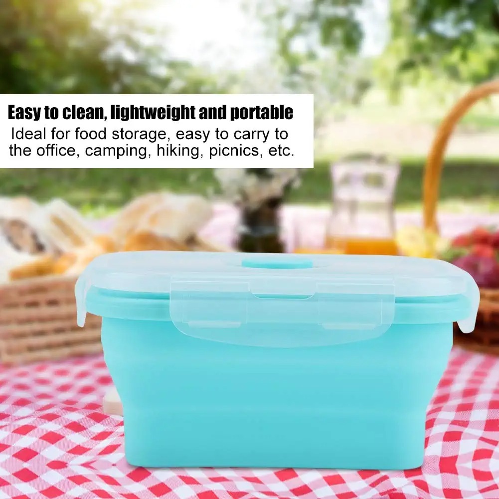 4 サイズ折りたたみシリコーン食品容器ポータブル弁当弁当箱マ - Food Storage Tupperware のレビューと価格