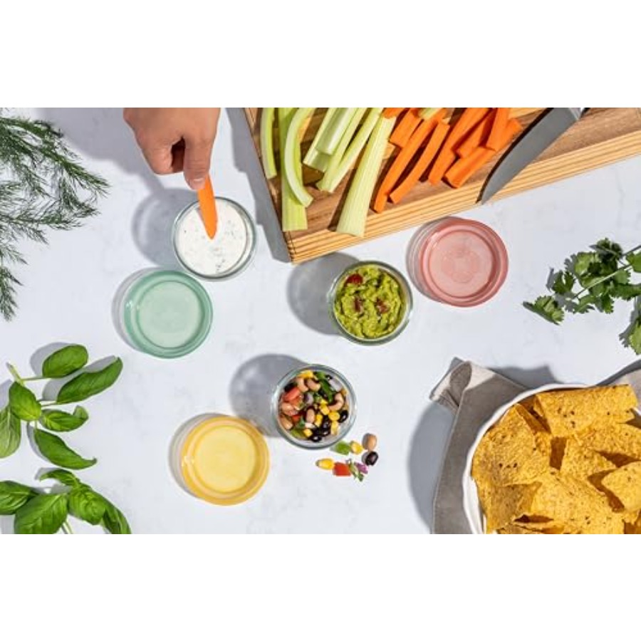 カラーロックガラス製ミールプレップセット、漏れ防止ガラス製食 - Food Storage Usa のレビューと価格