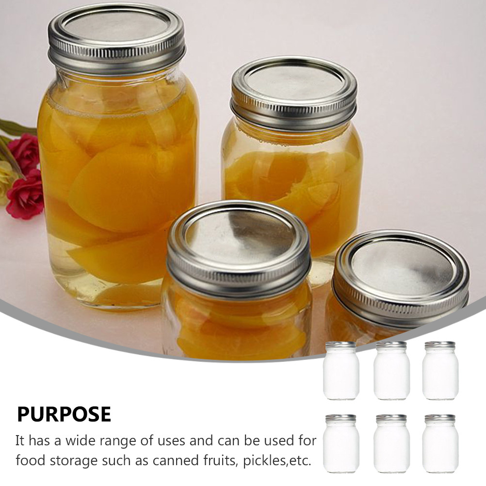 6個入り透明丸型ガラス瓶、気密蓋付き、食品保存用、コーヒー、 - Food Storage In The Kitchen のレビューと価格