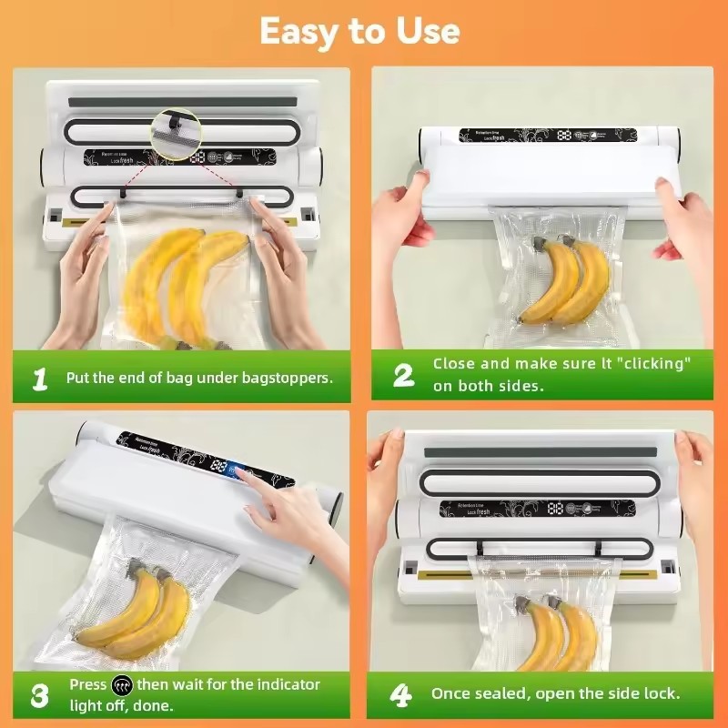 食品保存真空シーラーマシン 75KPA 強力吸引 乾湿両用モ - Food Storage Vacuum Sealer Machine のレビューと価格