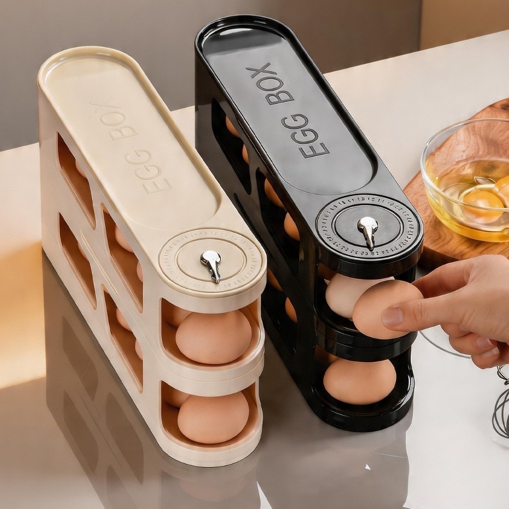 大容量の卵収納ボックス、蓋付き省スペース、卵オーガナイザー、 - Food Storage Cabinet For Kitchen のレビューと価格