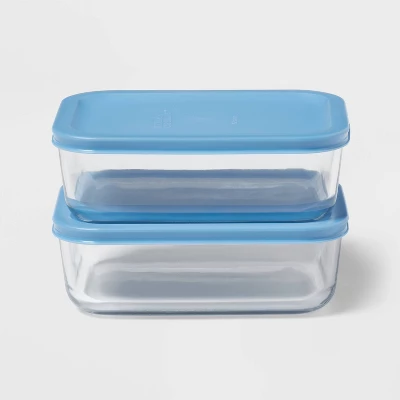 4個入り（2個セット）4c長方形ガラス製食品保存容器セット  - Food Storage Essentials のレビューと価格