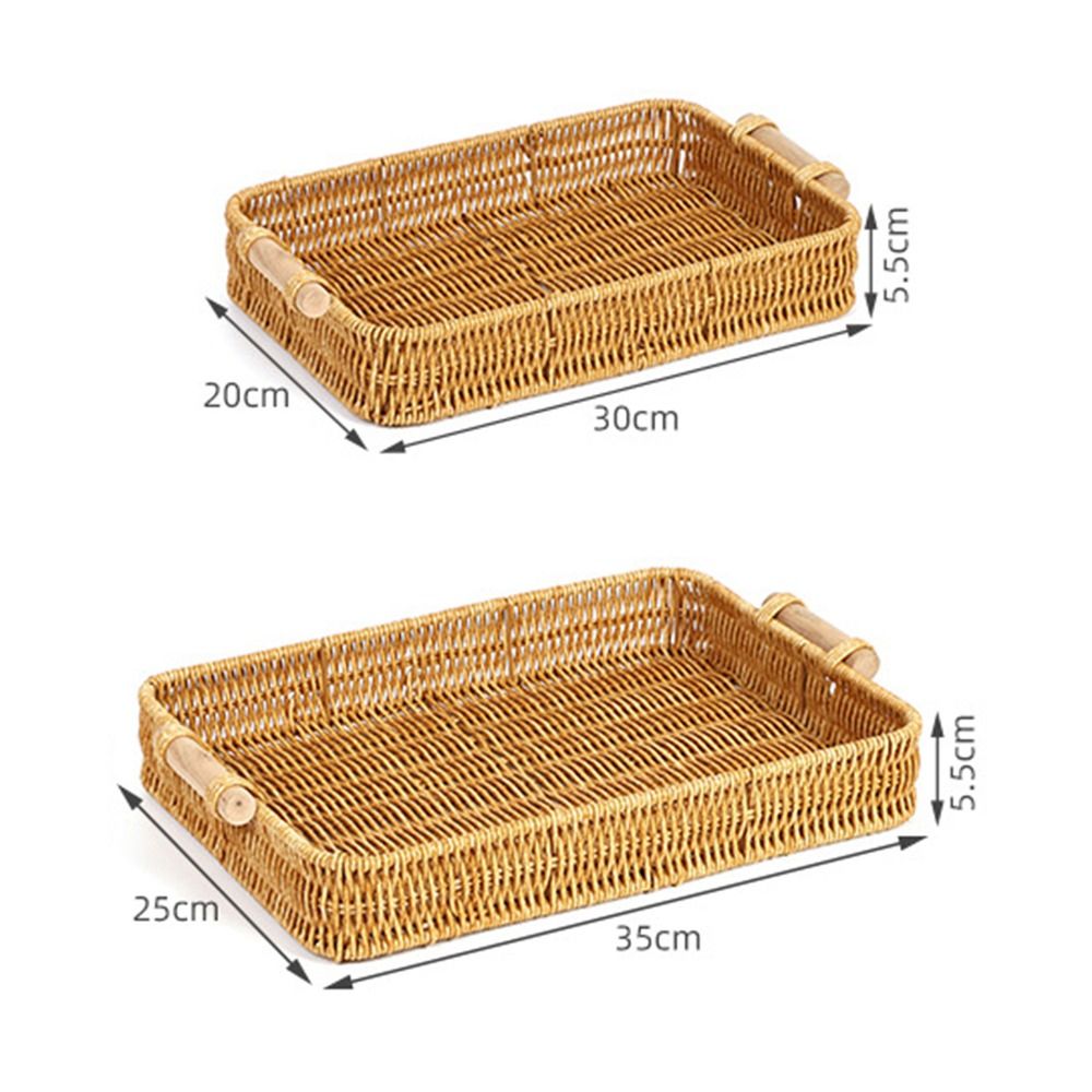手編みプラスチックラタン収納トレイ丸型フルーツ野菜ケーキ用籐 - Food Storage Plant のレビューと価格