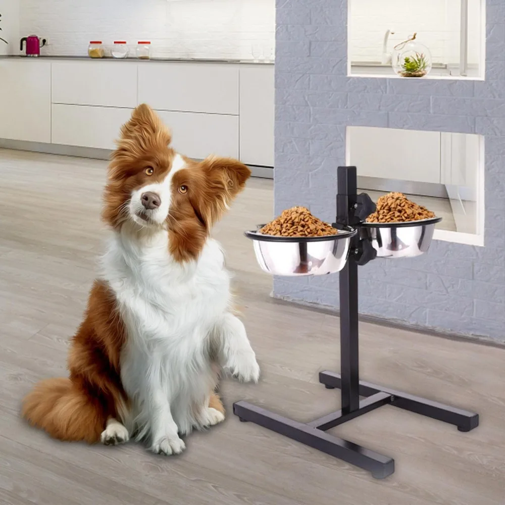 ペット用ウォーターボウル ステンレス製 高さ調節可能 犬用ボ - Storage Tips For Food のレビューと価格