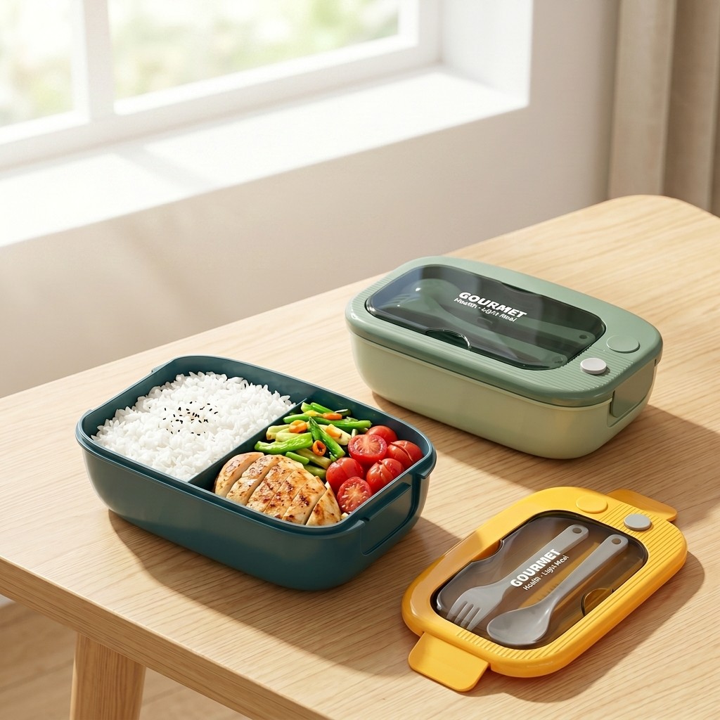 電子レンジ対応プラスチック製弁当箱 2コンパートメント漏れ防 - Storage Food Prep のレビューと価格