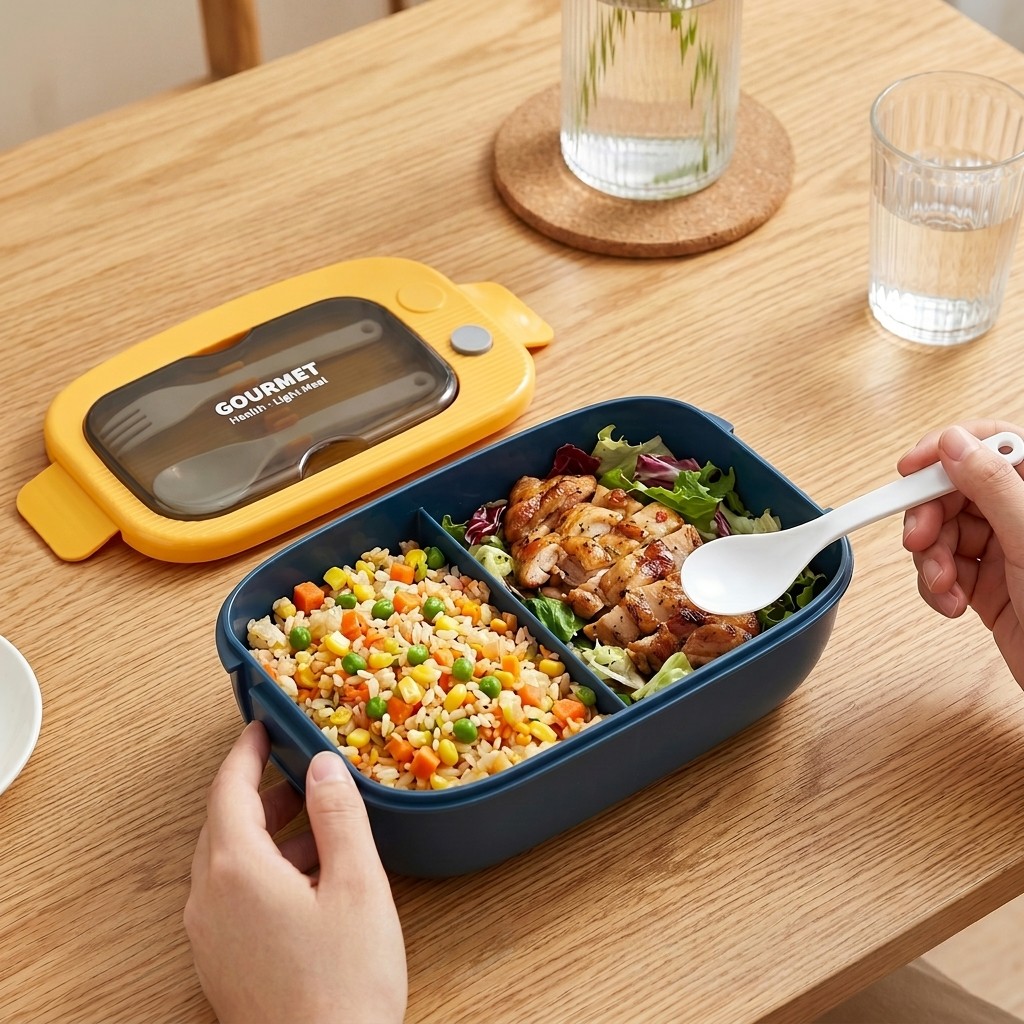 電子レンジ対応プラスチック製弁当箱 2コンパートメント漏れ防 - Storage Food Prep のレビューと価格
