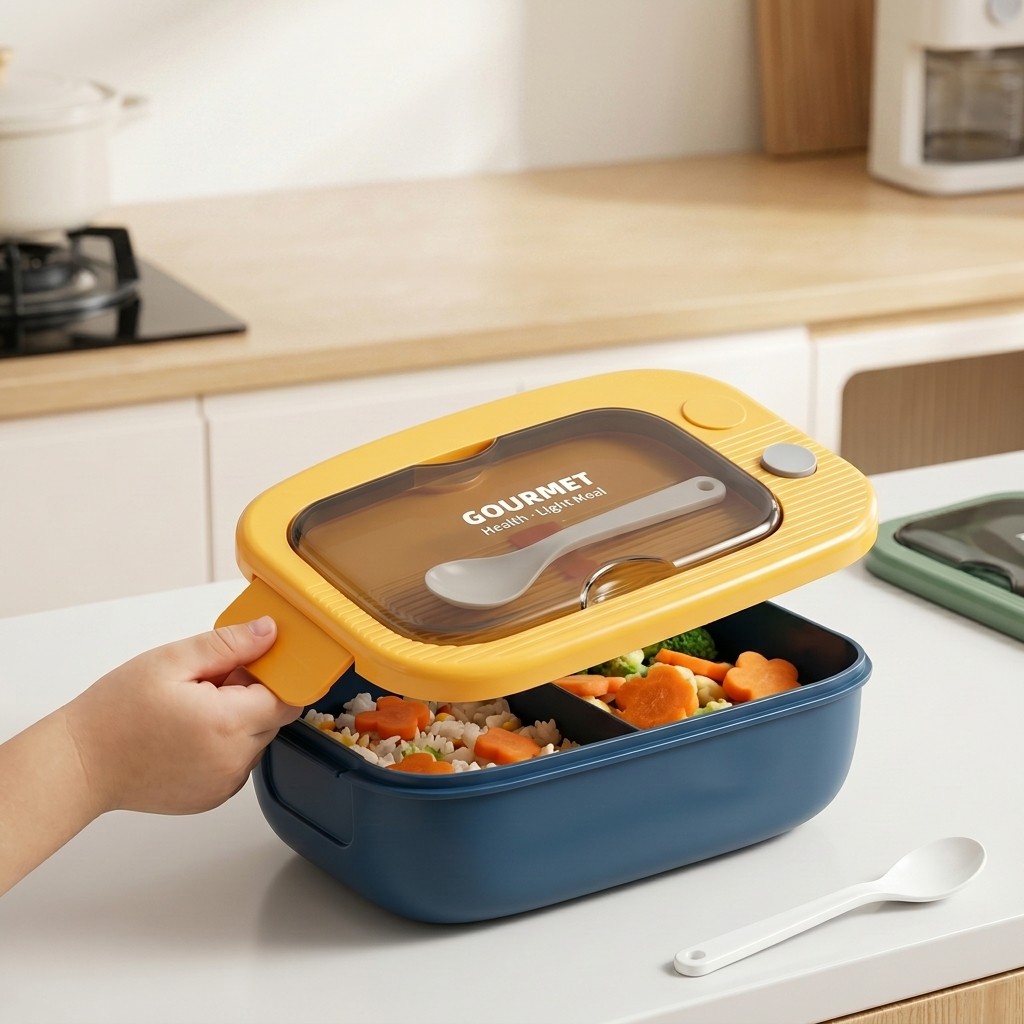 電子レンジ対応プラスチック製弁当箱 2コンパートメント漏れ防 - Storage Food Prep のレビューと価格