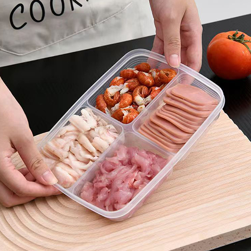 新しい【4グリッドプラスチック収納ボックスポータブルコンパー - Food Storage Ideas のレビューと価格