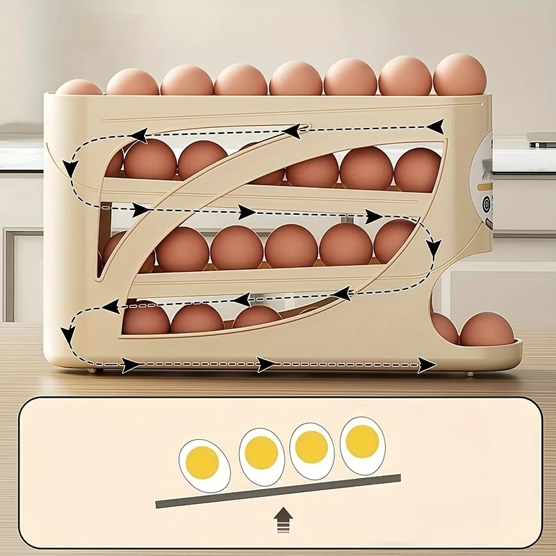 2～4段式回転卵収納容器、冷蔵庫用、24個の卵を収納できるオ - Food Storage Cabinet For Kitchen のレビューと価格