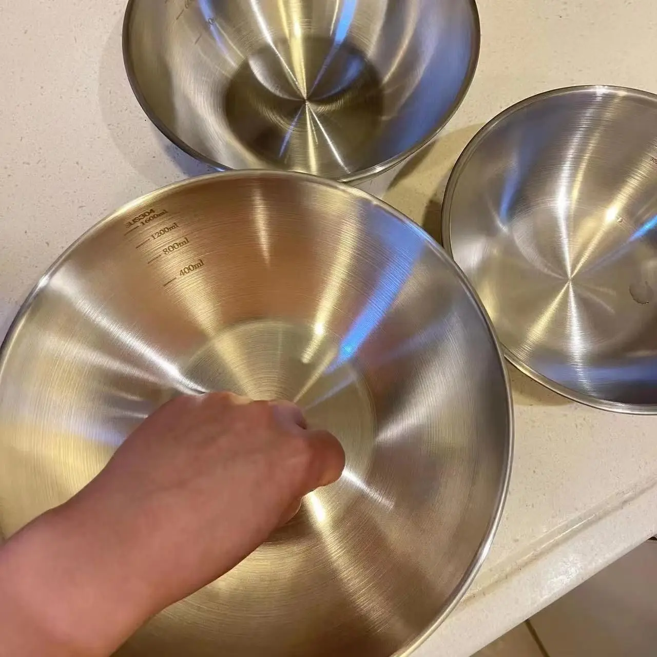 1～3個のステンレス製ボウルセット、計量機能付き、調理、ベー - Food Storage Essentials のレビューと価格