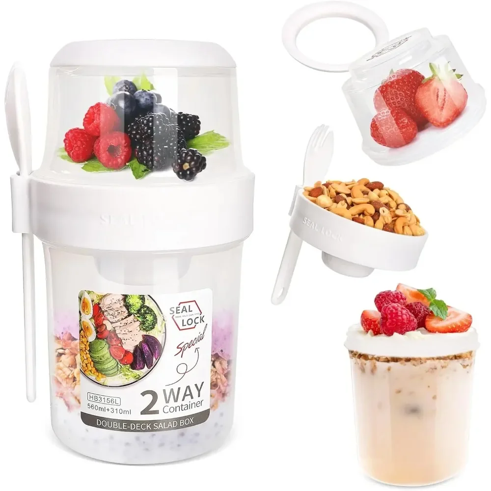サラダカップ 朝食カップ ポータブル食品保存弁当箱 オートミ - Food Storage Kits のレビューと価格