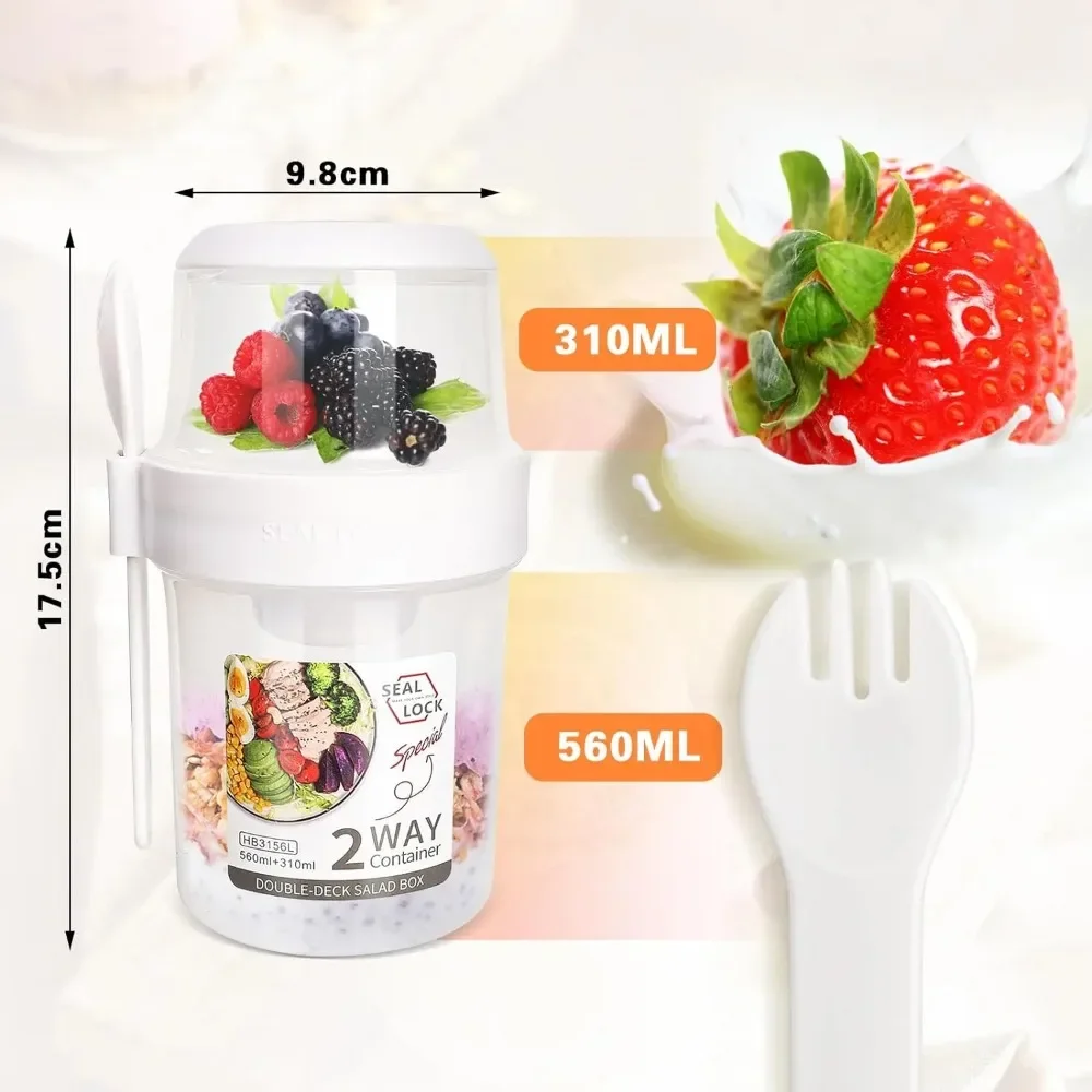 サラダカップ 朝食カップ ポータブル食品保存弁当箱 オートミ - Food Storage Kits のレビューと価格
