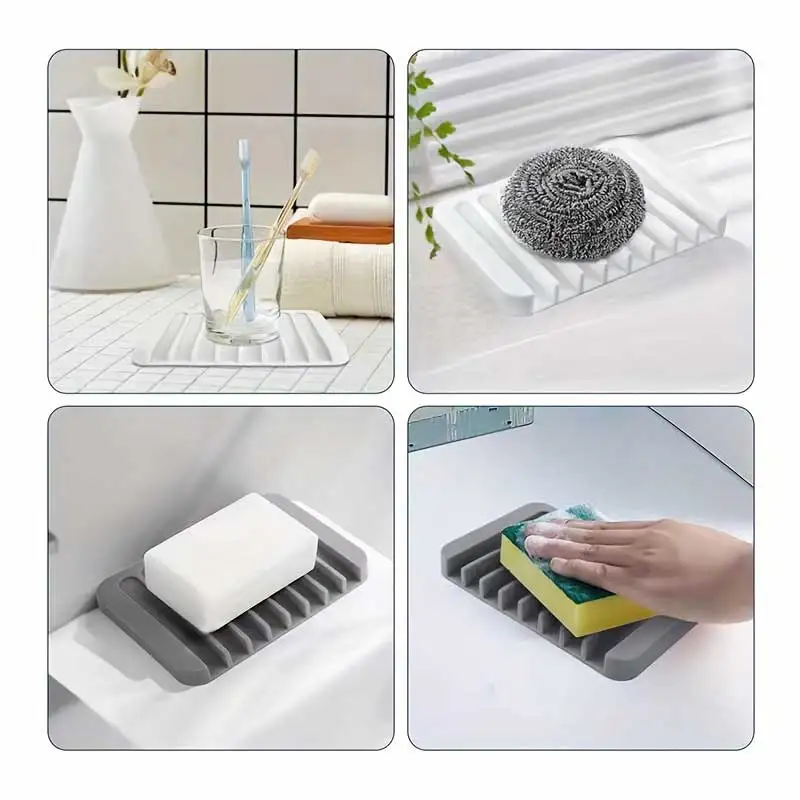 新しい1個入りシリコン製水切り石鹸置き、穴あけ不要、滑り止め - Food Storage Cabinet For Kitchen のレビューと価格