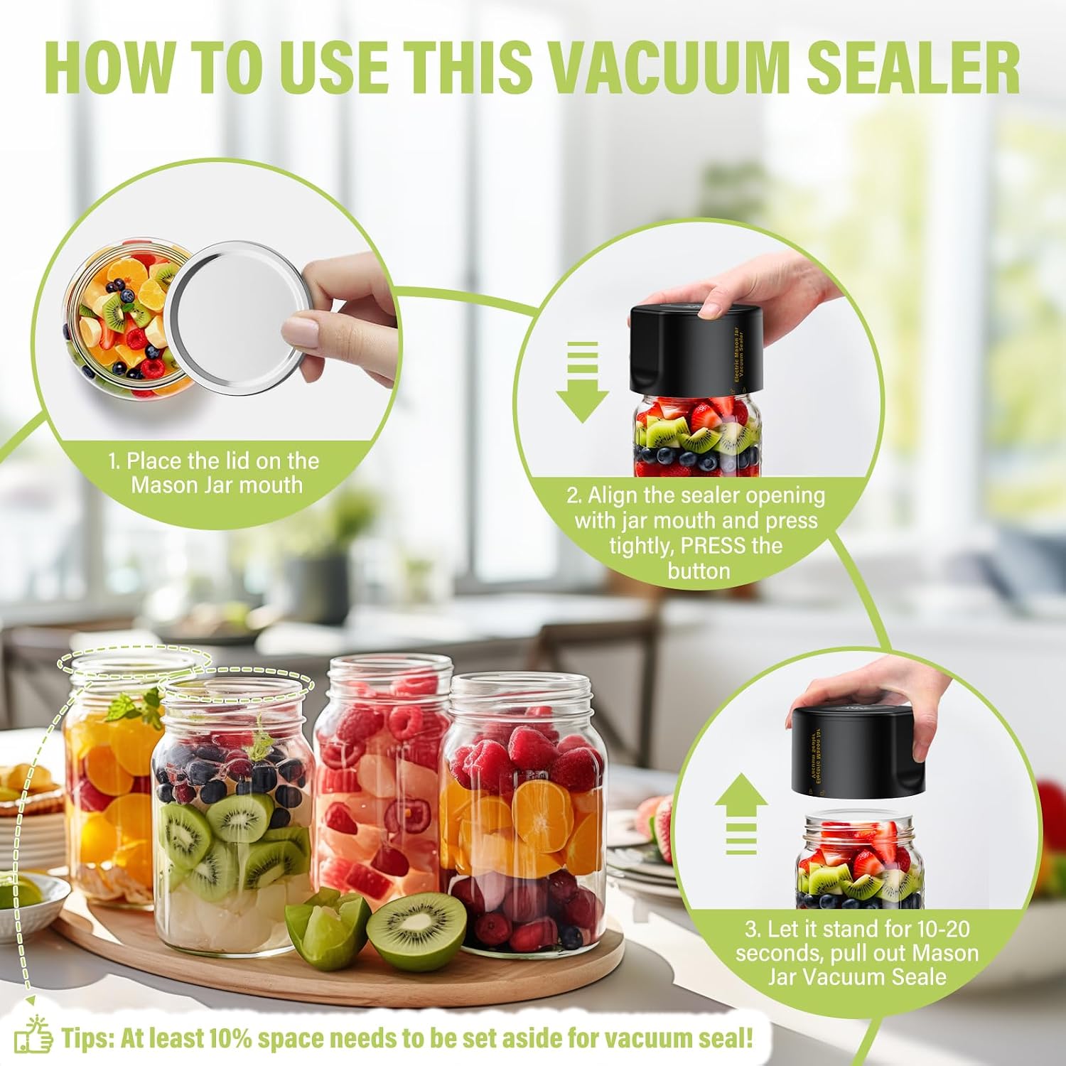 メイソンジャー用電動真空シーラー - Jelife真空シーリ - Food Storage Vacuum Sealer Machine のレビューと価格