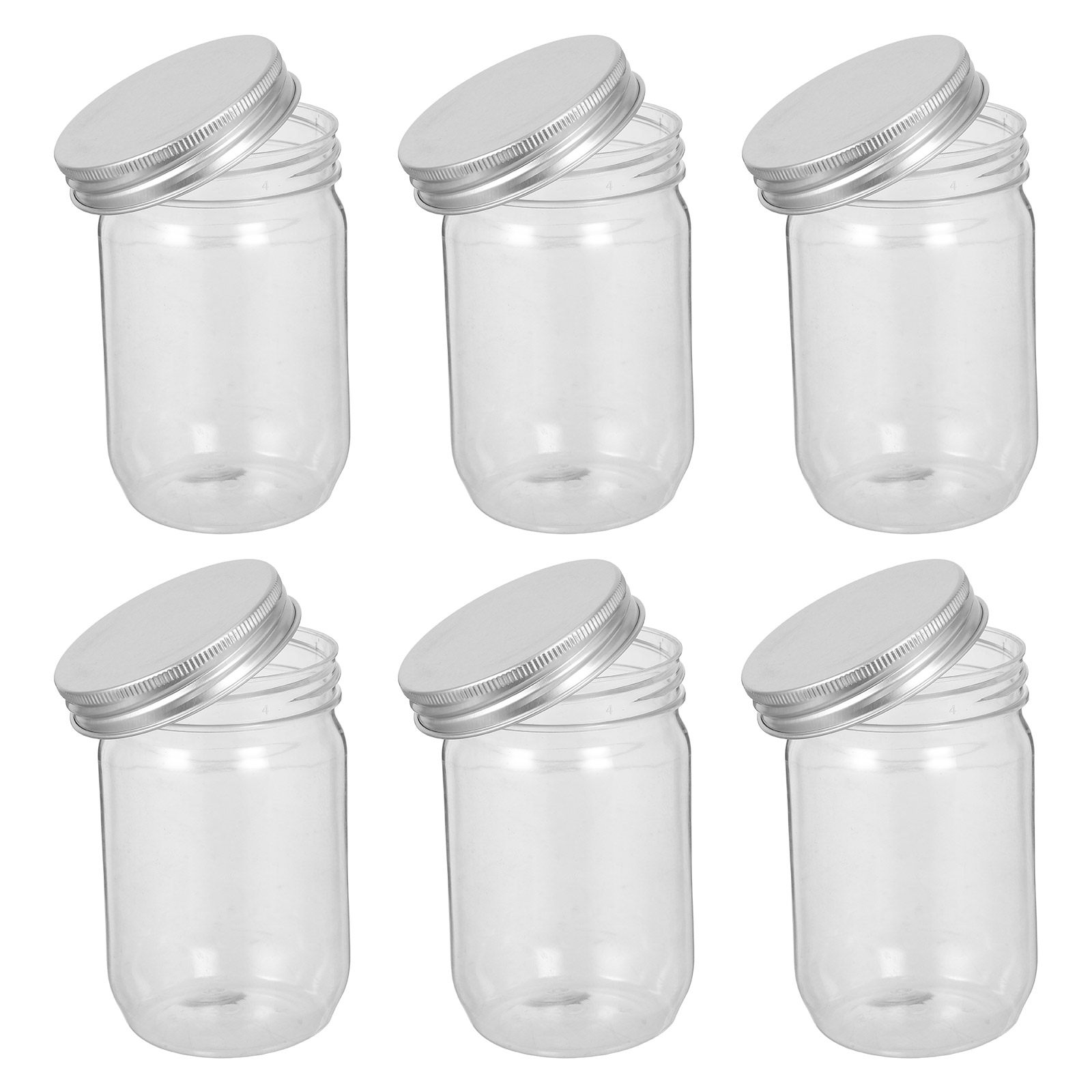 6個入り透明プラスチック製メイソンジャー、気密蓋付き、透明食 - Food Storage In The Kitchen のレビューと価格