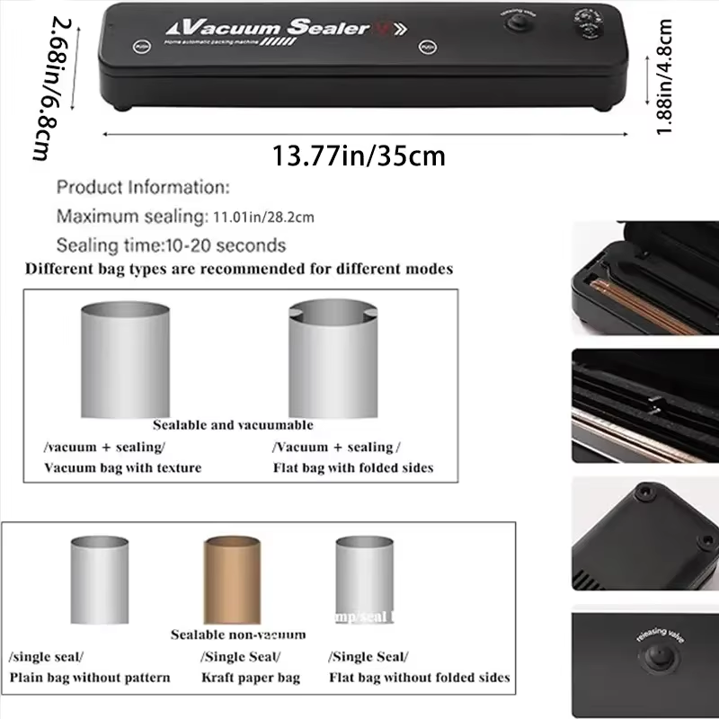 2026年式高品質真空シーラーマシン、2in1モード、食品保 - Food Storage Vacuum Sealer Machine のレビューと価格
