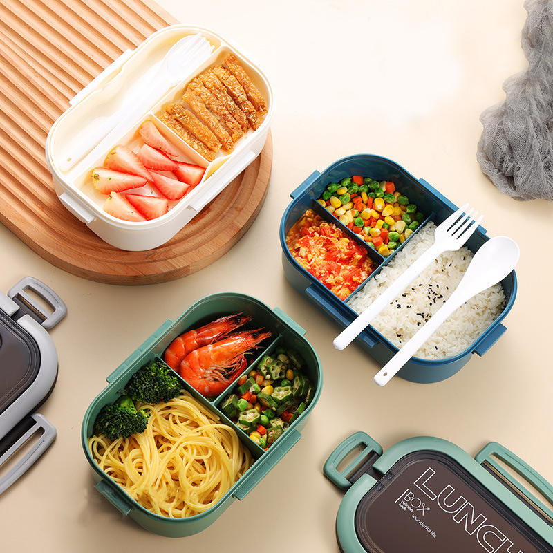 電子レンジ用ランチボックスフォークとスプーン付きダブルレイヤ - Food Storage Tupperware のレビューと価格