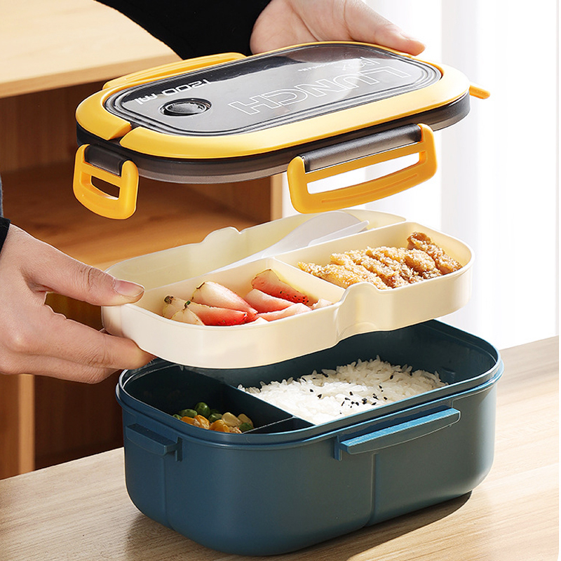 電子レンジ用ランチボックスフォークとスプーン付きダブルレイヤ - Food Storage Tupperware のレビューと価格