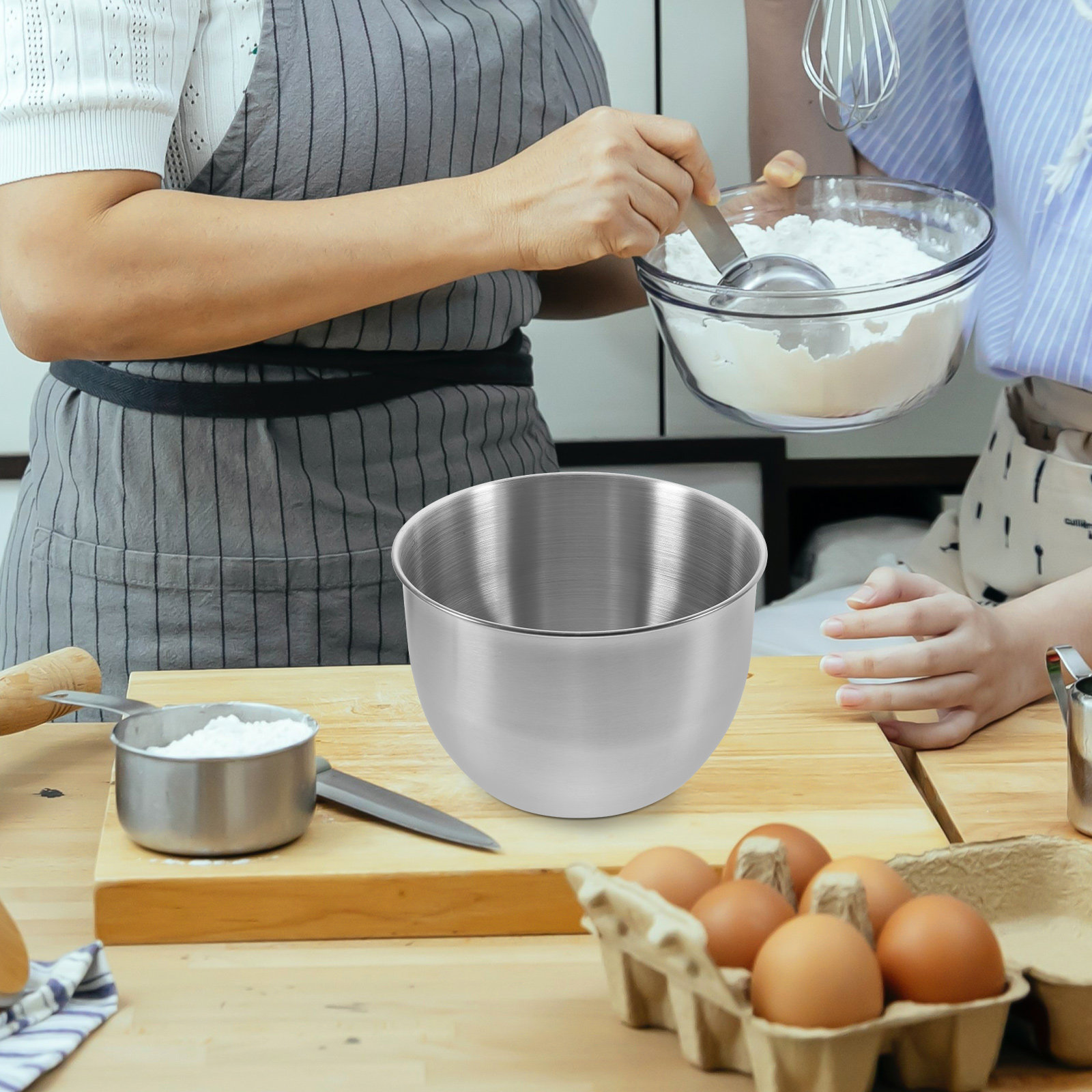 深型ステンレス製ミキシングボウル、厚い金属製キッチンボウル、 - Storage Food Prep のレビューと価格