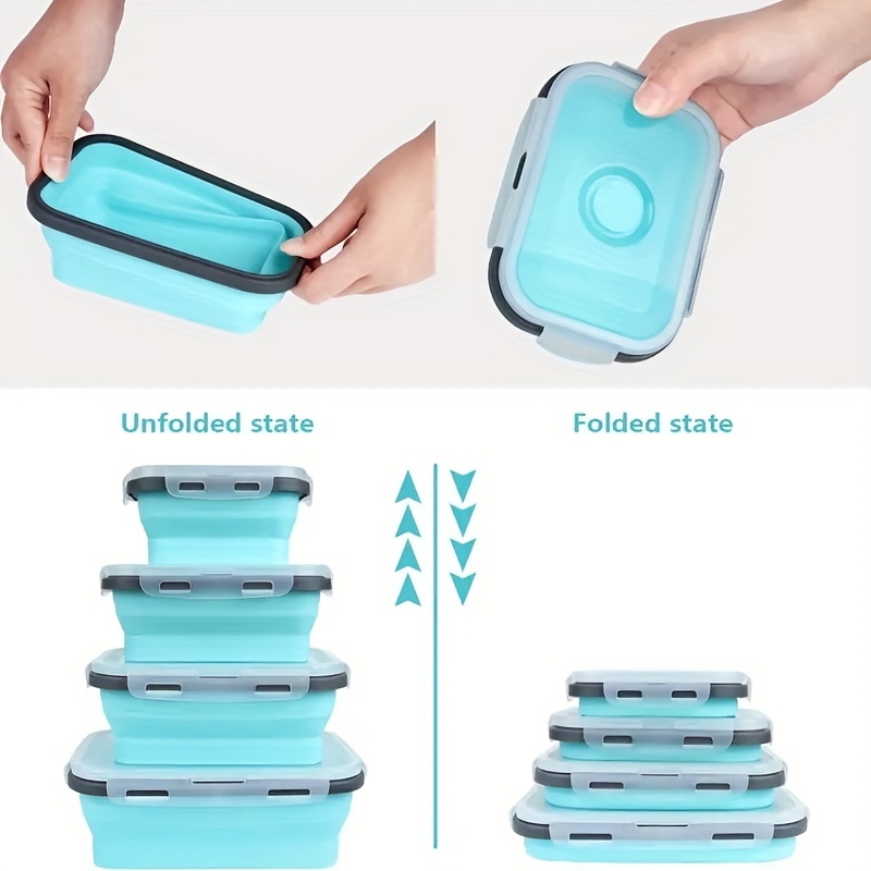 1/4 個折りたたみシリコーン食品保存容器積み重ね可能な省ス - Food Storage Tupperware のレビューと価格