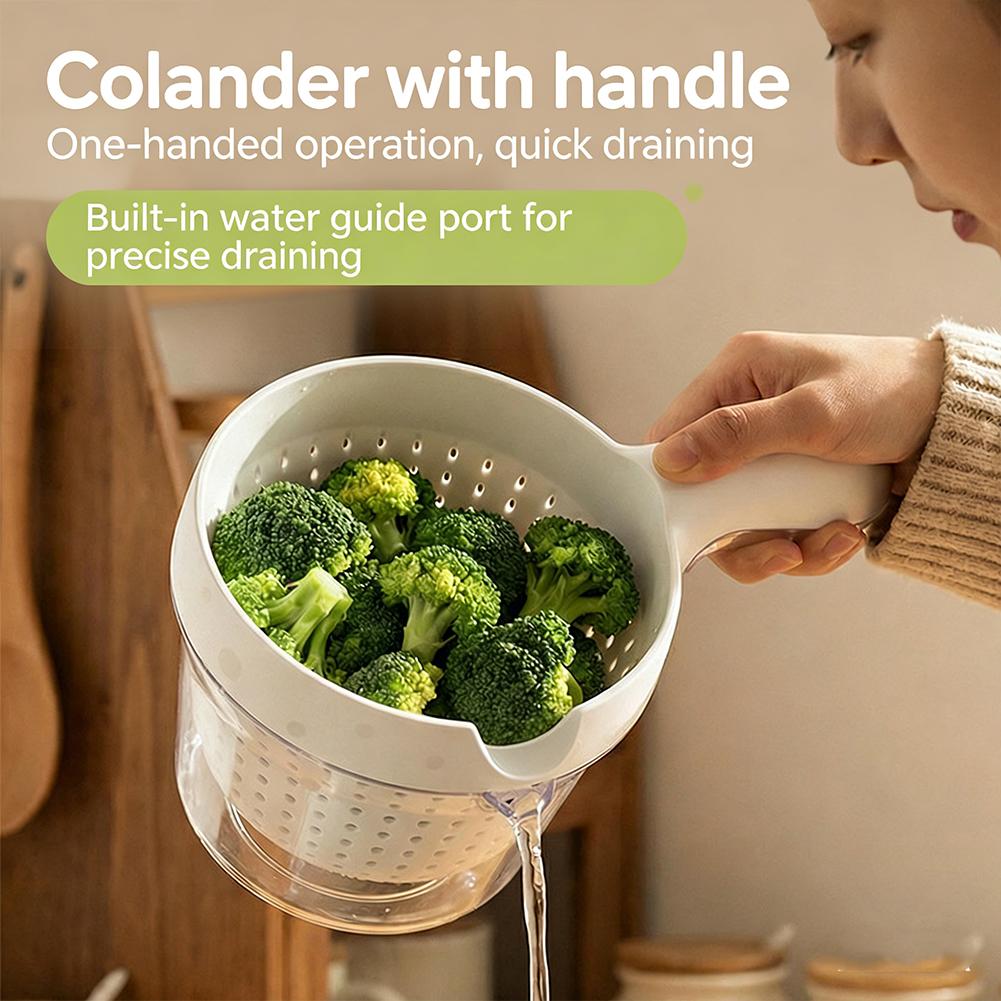 2in1二重排水バスケット、ハンドル付きプラスチック製取り外 - Food Storage Vegetables のレビューと価格