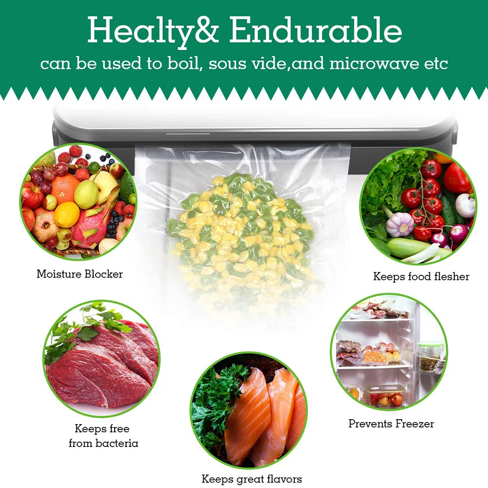 真空包装機用バッグ,食品保管用,20 cm x 30 cm, - Food Storage Vacuum Sealer Machine のレビューと価格