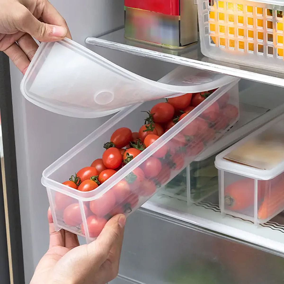 1つのプラスチック製透明収納ボックス、蓋付き冷蔵庫用食品保存 - Food Storage Ideas のレビューと価格